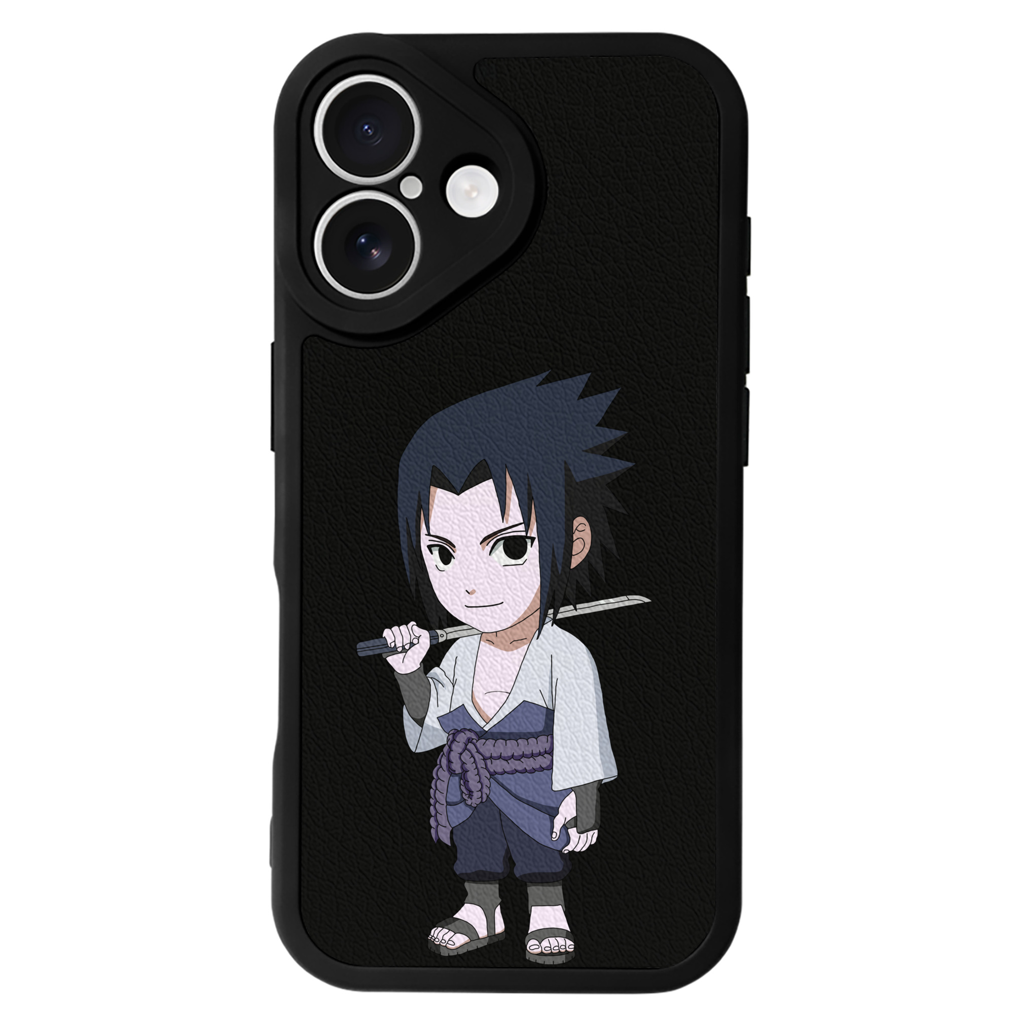 （画像用） NARUTO -ナルト- うちは サスケ Uchiha Sasuke 【iPhone 16シリーズ対応】シリコンスマホケース（レザー調） 材質：シリコン